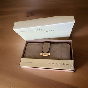 Rolfs Gray Marble Genuine Leather Wallet/Checkbook New In Box Money Organizer